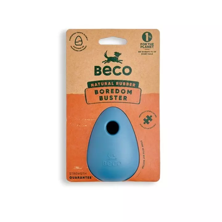 Beco Natural Rubber Boredom Buster Enrichment Toy Blue