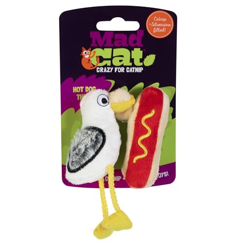 Mad Cat Hotdog Thief Cat Toy 2PK