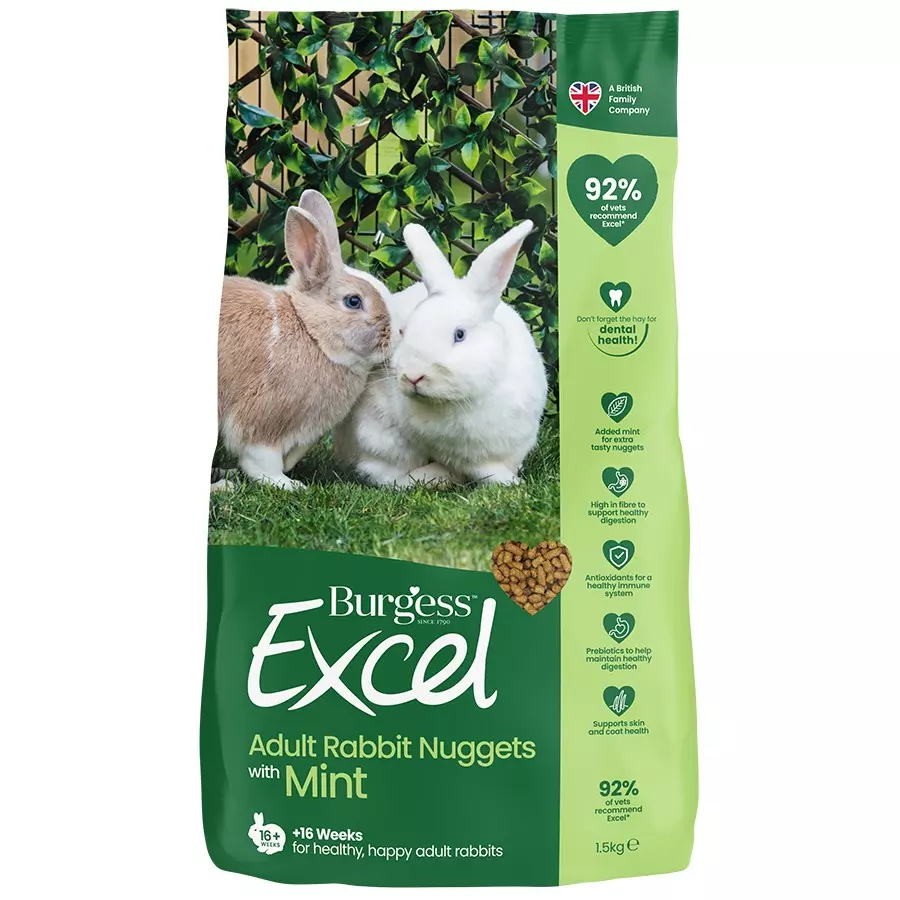 Burgess excel adult rabbit nuggets with mint