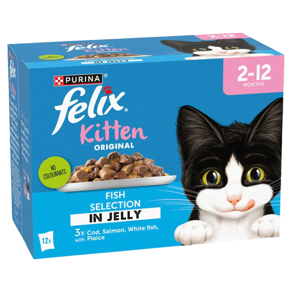 Felix kitten fish in jelly cod, salmon, plaice, white fish